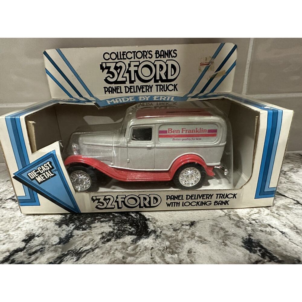 ERTL 1/25 Scale Diecast 1932 Ford Panel Delivery Truck Ben Franklin Bank